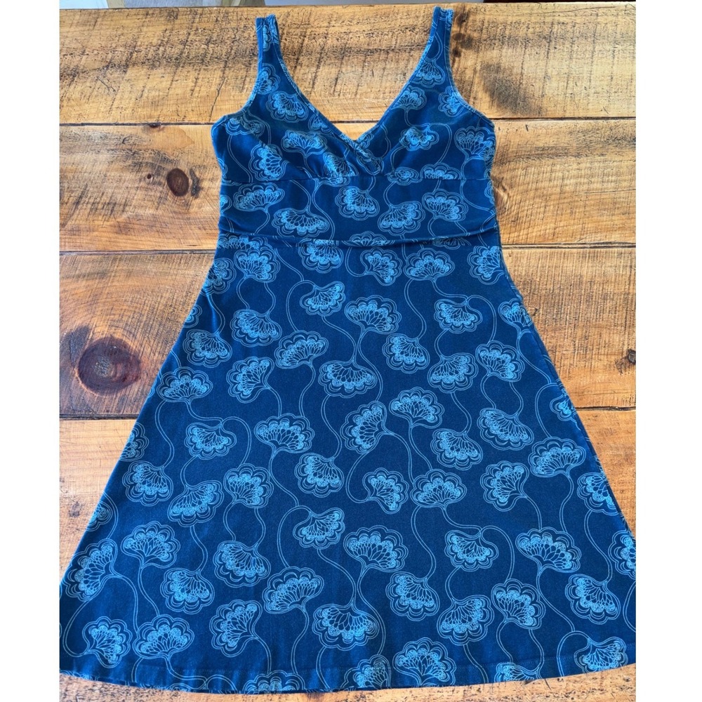 Patagonia Worn Wear Womens Margot Dress Sleeveless A-Line Blue Floral Medium